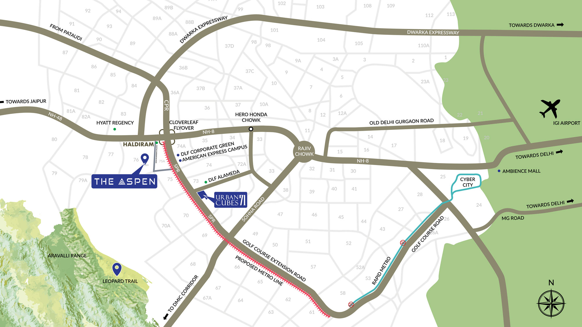Whiteland The Aspen  Location Map
