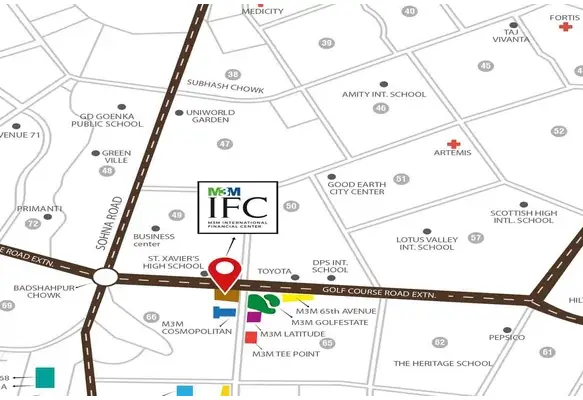 M3M International Financial Centre Location Map