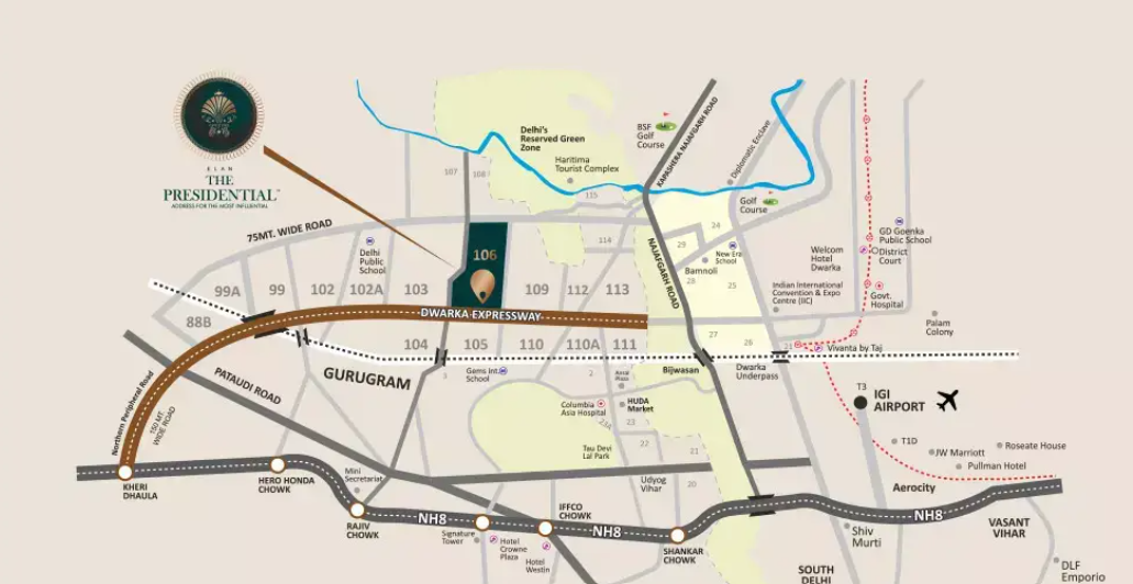 Elan The Presidential Location Map